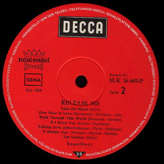 Engelbert Humperdinck - Release Me | Decca (SLK 16 469-P) - 4 Engelbert Humperdinck - Release Me | Decca (SLK 16 469-P) - 4