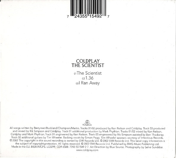Coldplay - The Scientist | Parlophone (7243 551549 2 7) - 3