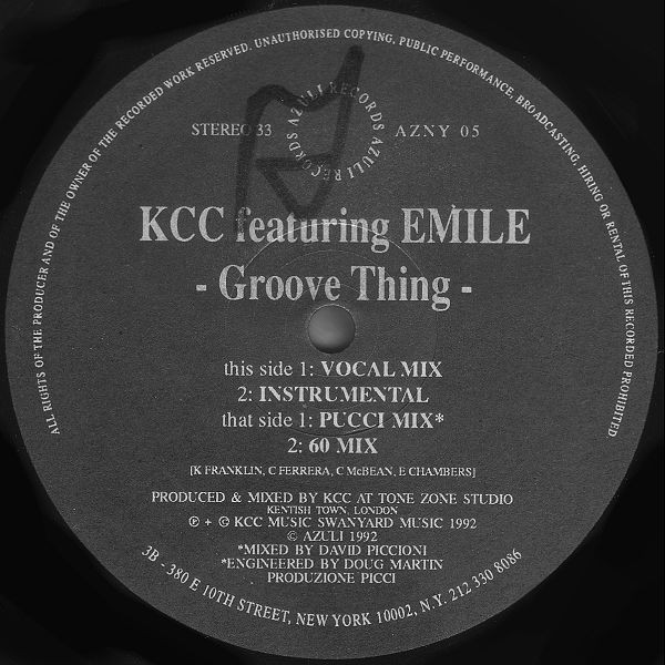 KCC Featuring Emile Chambers - Groove Thing | Azuli Records (AZNY 05)