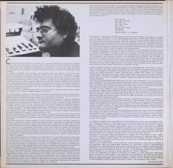Pierre Henry - Messe De Liverpool | Philips (6510 001) - 2
