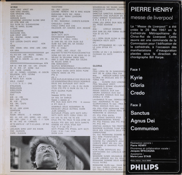 Pierre Henry - Messe De Liverpool | Philips (6510 001) - 3