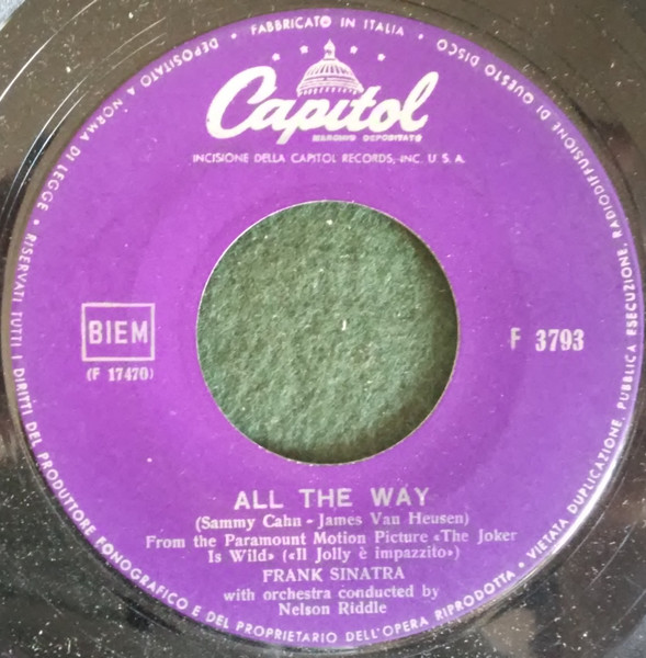Frank Sinatra - All The Way / Chicago | Capitol Records (F 3793)