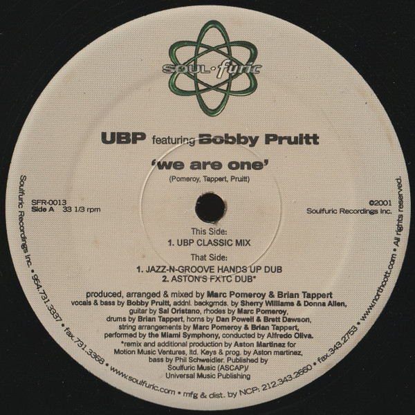 Urban Blues Project Featuring Bobby Pruit - We Are One | Soulfuric Recordings (SFR-0013) - 2