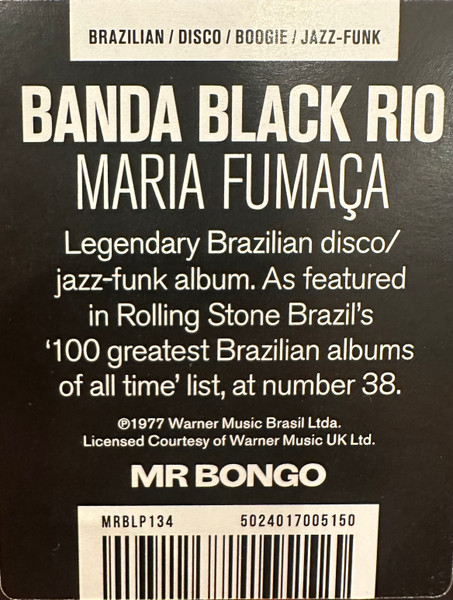 Banda Black Rio - Maria Fumaça | Mr Bongo (MRBLP134) - 3 Banda Black Rio - Maria Fumaça | Mr Bongo (MRBLP134) - 3