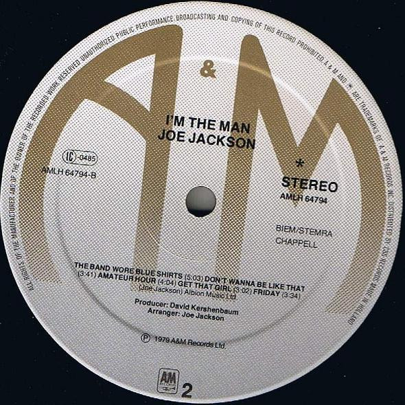 Joe Jackson - I'm The Man | A&M Records (AMLH 64794) - 4