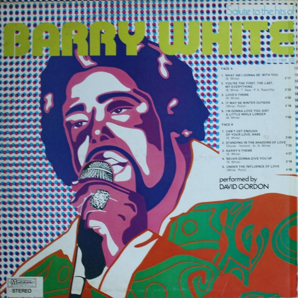 David Gordon - Salute To The Hits Of Barry White | Musidisc (30 CV 1368) - 2
