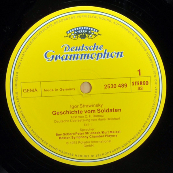 Igor Stravinsky , Boy Gobert · Peter Striebeck · Kurt Meisel , Boston Symphony Chamber Players - Die Geschichte Vom Soldaten | Deutsche Grammophon (2530 489) - 3
