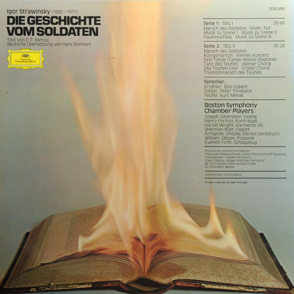 Igor Stravinsky , Boy Gobert · Peter Striebeck · Kurt Meisel , Boston Symphony Chamber Players - Die Geschichte Vom Soldaten | Deutsche Grammophon (2530 489) - 2