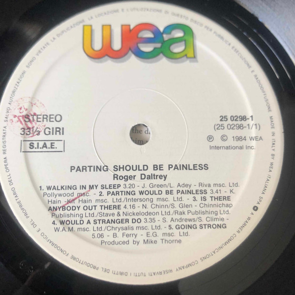 Roger Daltrey - Parting Should Be Painless | WEA (250 298-1) - 4