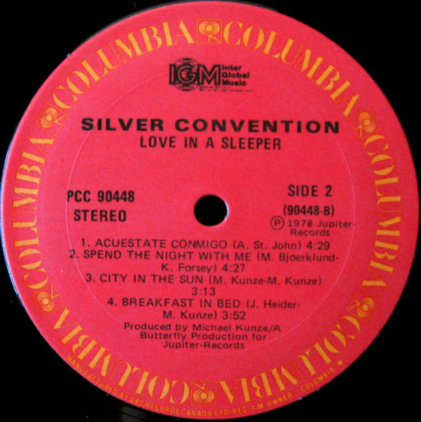 Silver Convention - Love In A Sleeper [Vinyl] | Columbia (PCC 90448) - 3