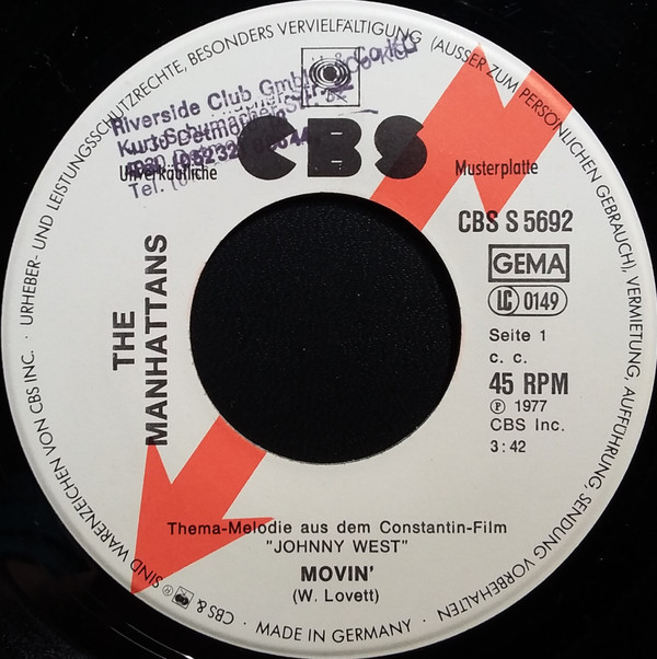 Manhattans - Movin' | CBS (CBS S 5692) - 3