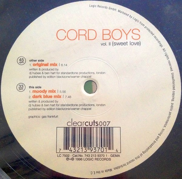 Cord Boys - Vol. II (Sweet Love) | Clear Cuts (clearcuts007)