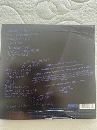 Omar Apollo , Trent Reznor And Atticus Ross - Te Maldigo | Warner Records (054391238092) - 2 Omar Apollo , Trent Reznor And Atticus Ross - Te Maldigo | Warner Records (054391238092) - 2