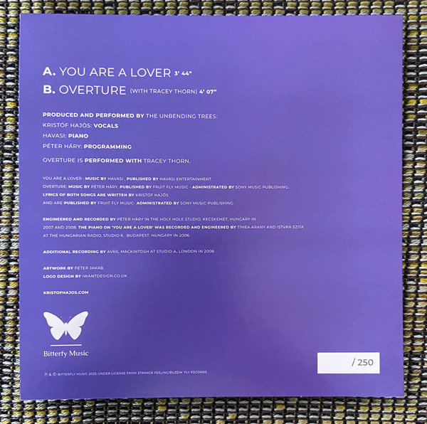 The Unbending Trees , Tracey Thorn - You Are A Lover / Overture (15th Anniversary edition) | Bitterfly Music (BTRFLY001) - 2 The Unbending Trees , Tracey Thorn - You Are A Lover / Overture (15th Anniversary edition) | Bitterfly Music (BTRFLY001) - 2