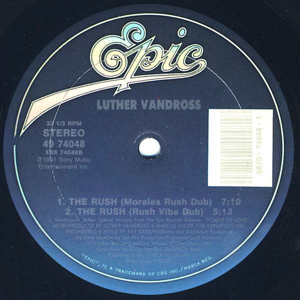 Luther Vandross - The Rush (Special 12" Mixes) | Epic (49 74048) - 2