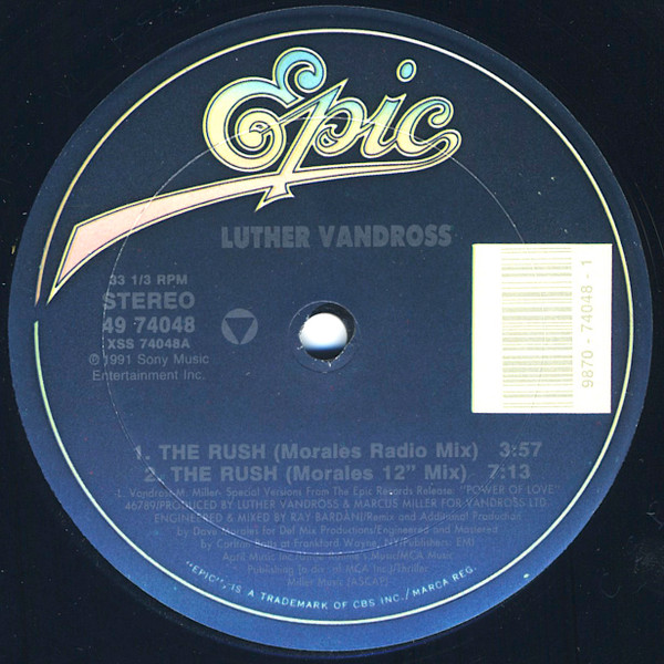 Luther Vandross - The Rush (Special 12" Mixes) | Epic (49 74048)