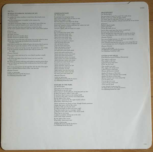 Kate & Anna McGarrigle - Pronto Monto | Warner Bros. Records (K56561) - 4