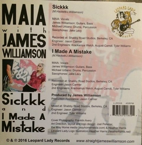 M. Hackett With James Williamson - Sickkk and I Made A Mistake | Leopard Lady Records (LLR006) - 2