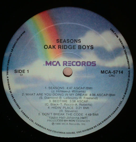 The Oak Ridge Boys - Seasons | MCA Records (MCA-5714) - 2