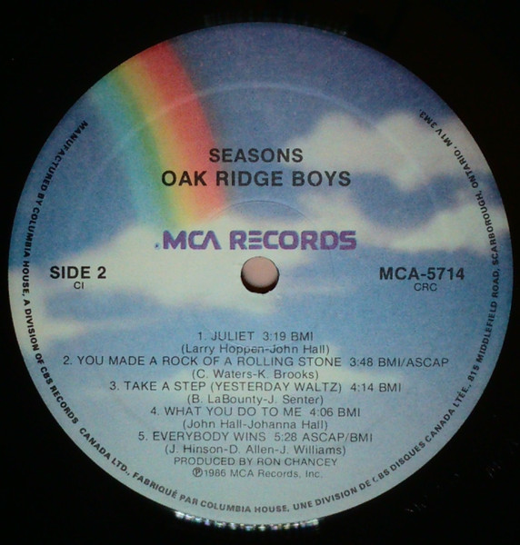 The Oak Ridge Boys - Seasons | MCA Records (MCA-5714) - 3