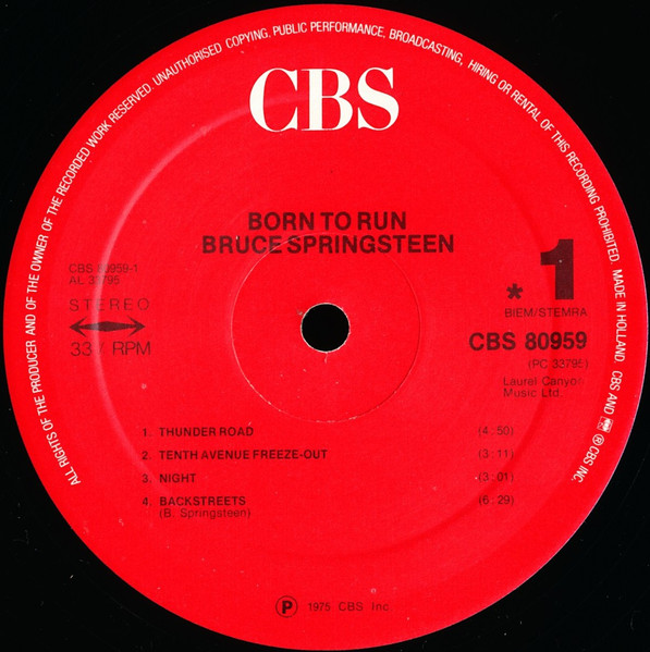 Bruce Springsteen - Born To Run | CBS (CBS 80959) - 4