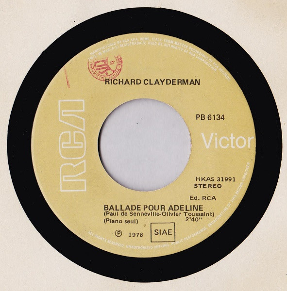 Richard Clayderman - Ballade Pour Adeline | RCA (PB 6134) - 4