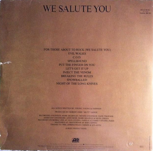 AC/DC - For Those About To Rock We Salute You | Atlantic (ATL K 50 851) - 2