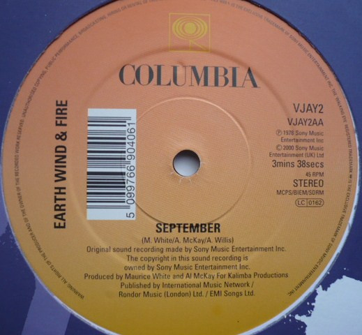 Earth, Wind & Fire - Boogie Wonderland / September | Columbia (VJAY2) - 2