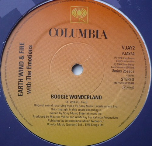 Earth, Wind & Fire - Boogie Wonderland / September | Columbia (VJAY2) - main