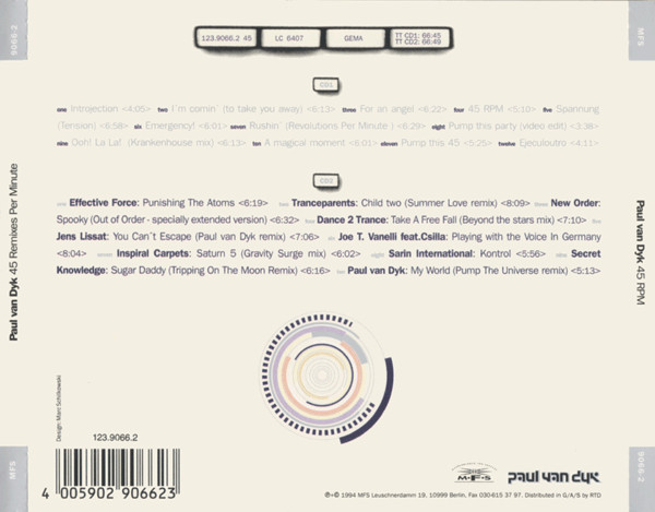 Paul van Dyk - 45 RPM / 45 Remixes Per Minute | MFS (MFS 9066-2) - 2