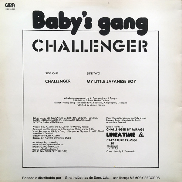 Baby's Gang - Challenger / My Little Japanese Boy | Memory Records (MEM M/318) - 2