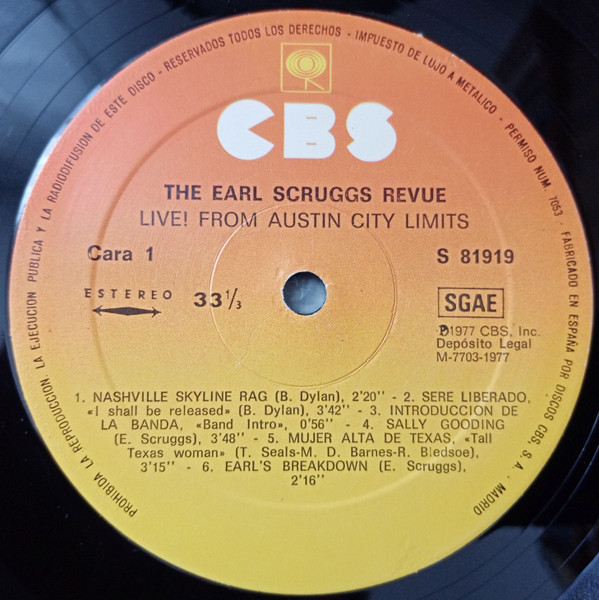 Earl Scruggs Revue - Live! From Austin City Limits | CBS (S 81919) - 3