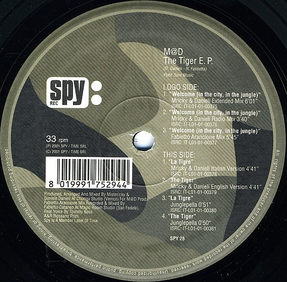 M@D - The Tiger E.P. | Spy Rec (SPY 028) - 2