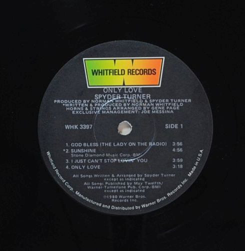 Spyder Turner - Only Love | Whitfield Records (WHK 3397) - 3