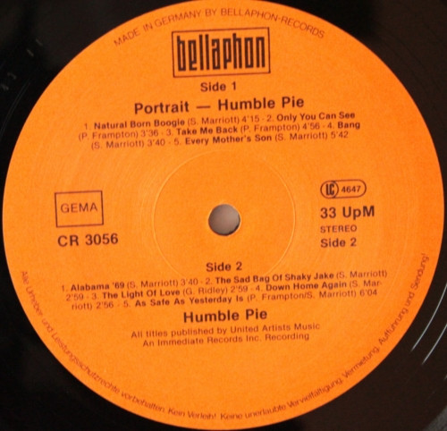 Humble Pie - Portrait | Bellaphon (CR 3056) - 4 Humble Pie - Portrait | Bellaphon (CR 3056) - 4