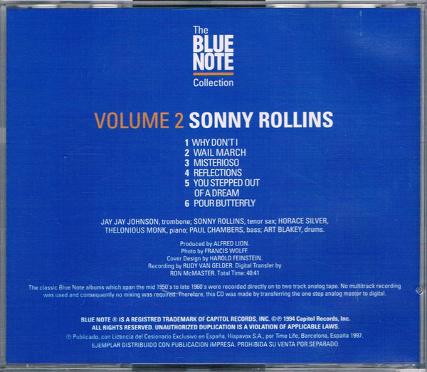 Sonny Rollins - Volume Two | Blue Note (0777 7 81558 2 9) - 2
