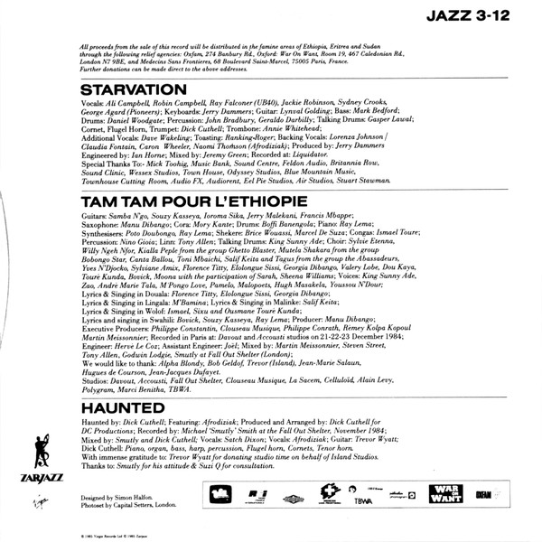 Starvation / Tam Tam Pour L'Éthiopie - Starvation / Tam Tam Pour L'Éthiopie / Haunted | Zarjazz (JAZZ 3-12)