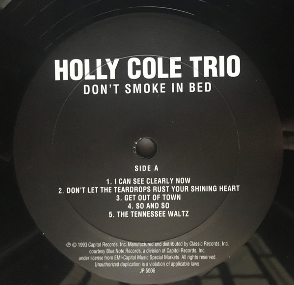 Holly Cole Trio - Don't Smoke In Bed | Classic Records (JP 5006) - 4 Holly Cole Trio - Don't Smoke In Bed | Classic Records (JP 5006) - 4