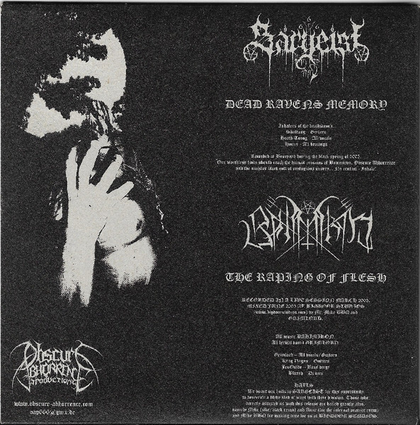 Sargeist / Bahimiron - Dead Ravens Memory / The Raping Of Flesh | Obscure Abhorrence Productions (none) - 2 Sargeist / Bahimiron - Dead Ravens Memory / The Raping Of Flesh | Obscure Abhorrence Productions (none) - 2