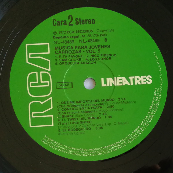 Various - Música Para Jóvenes Carrozas - Vol. 5 | RCA (NL 43489) - 4