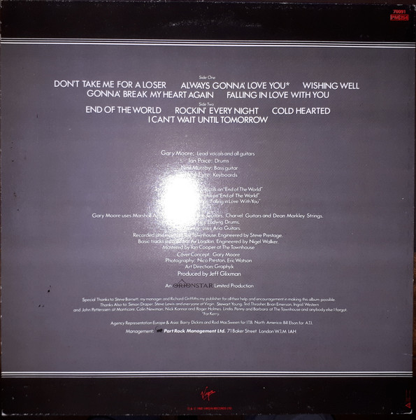 Gary Moore - Corridors of Power | Virgin (70091) - 2