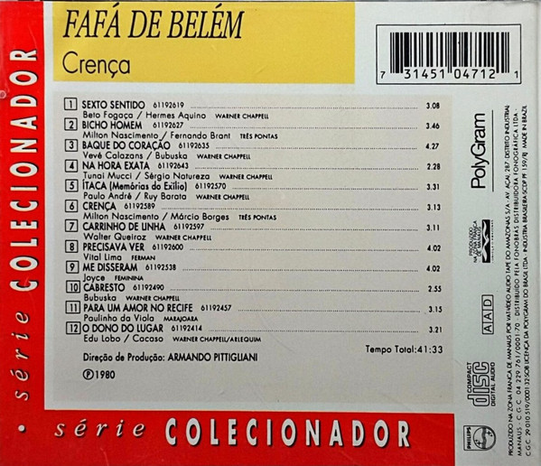 Fafá De Belém - Crença | Philips (510471-2) - 2