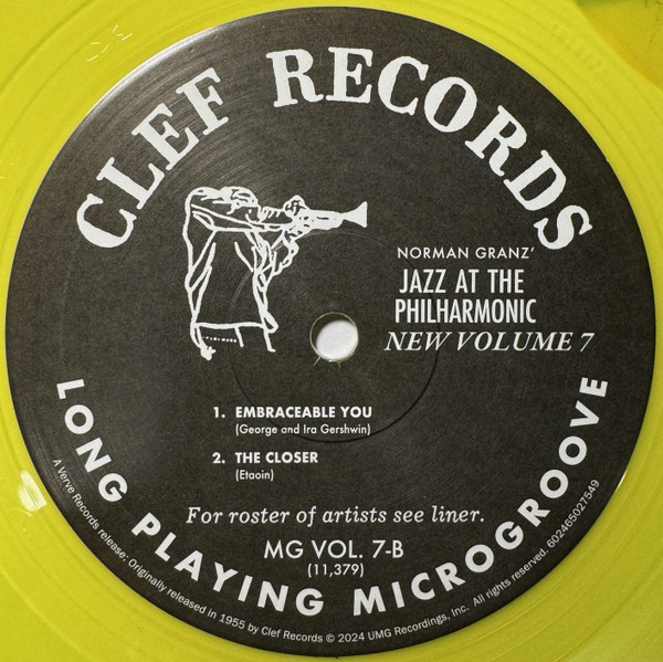 Jazz At The Philharmonic - Norman Granz' Jazz At The Philharmonic - New Volume 7 (Formerly Vols. 12 And 13) (RSD2024 - Limited Special Edition - Yellow Vinyl) [Vinyl] | Verve Records (602465027549) - 4