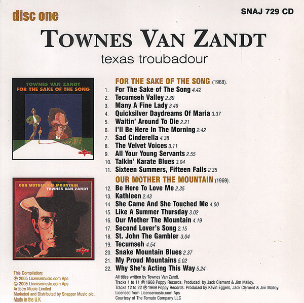 Townes Van Zandt - Texas Troubadour | Charly Records (SNAJ 729 CD) - 4 Townes Van Zandt - Texas Troubadour | Charly Records (SNAJ 729 CD) - 4