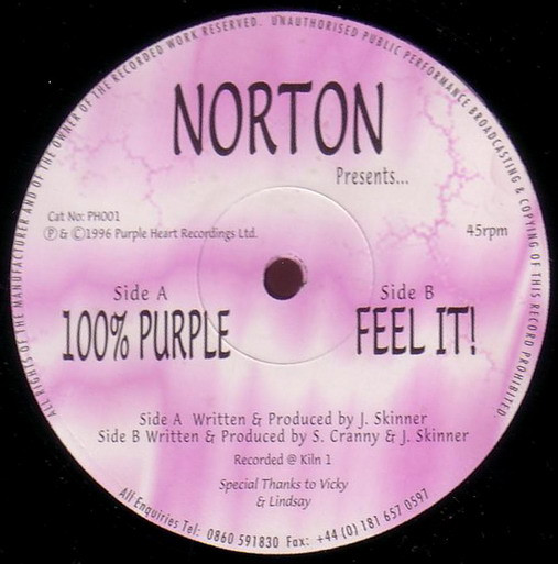 Norton - 100% Purple / Feel It! | Purple Heart Recordings Ltd. (PH 001) - main