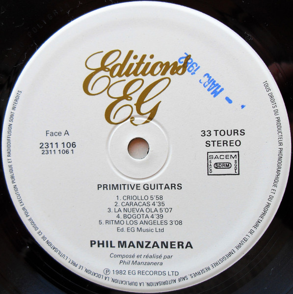 Phil Manzanera - Primitive Guitars | Editions EG (2311 106) - 3 Phil Manzanera - Primitive Guitars | Editions EG (2311 106) - 3