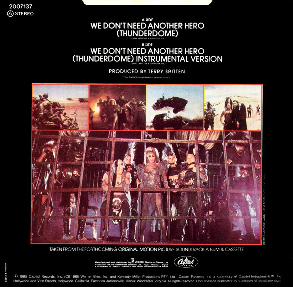 Tina Turner - We Don't Need Another Hero (Thunderdome) | Capitol Records (2007137) - 2