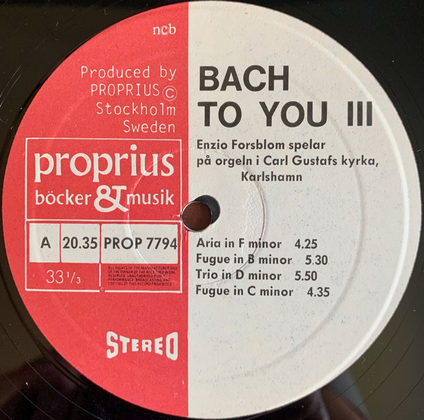 Johann Sebastian Bach , Enzio Forsblom - Bach To You 3 | Proprius (PROP 7794) - 3