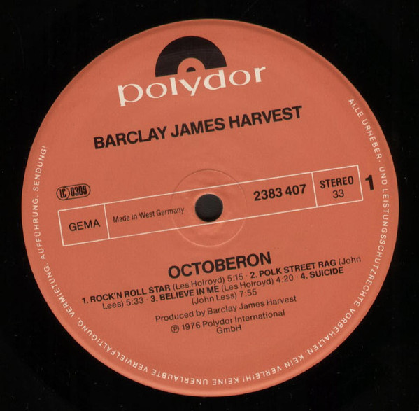 Barclay James Harvest - Octoberon | Polydor (2383 407) - 3 Barclay James Harvest - Octoberon | Polydor (2383 407) - 3