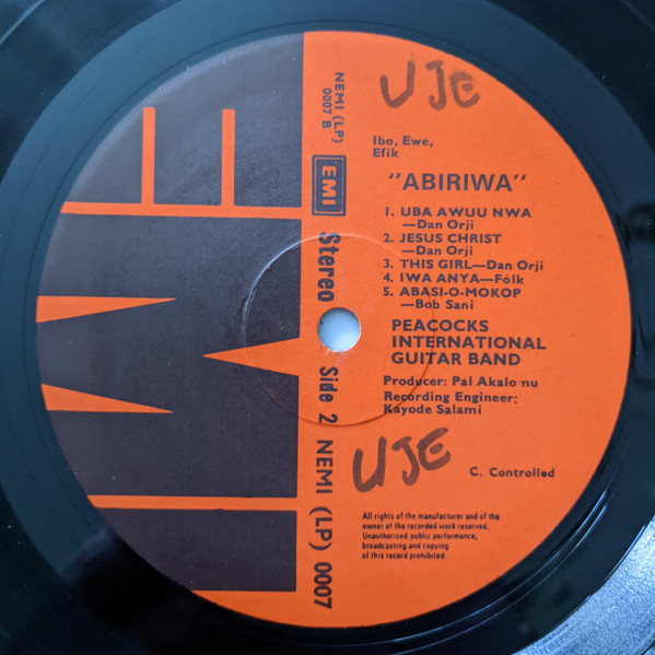 Peacocks Guitar Band - Abiriwa | EMI (NEMI (LP) 0007) - 4